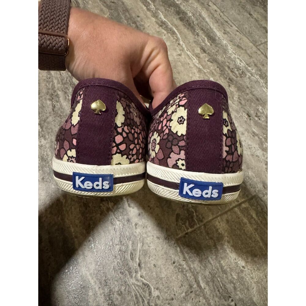Kate Spade x Keds Purple Floral Print Canvas Sneakers Shoes Womens Size 8 - Picture 5 of 10